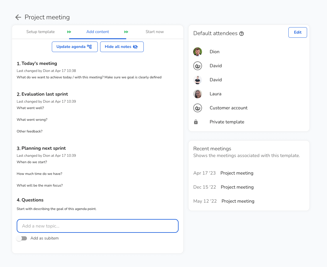 First visual of Topical meeting software